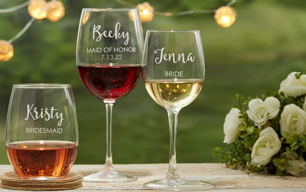 Three glasses of different wines.